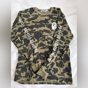 Bape long sleeve tee green camo